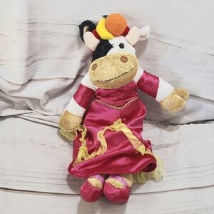 Animal Alley Cow Flamenco Dancer Fruit Hat Plush Stuffed Toy Vintage 13 Inch